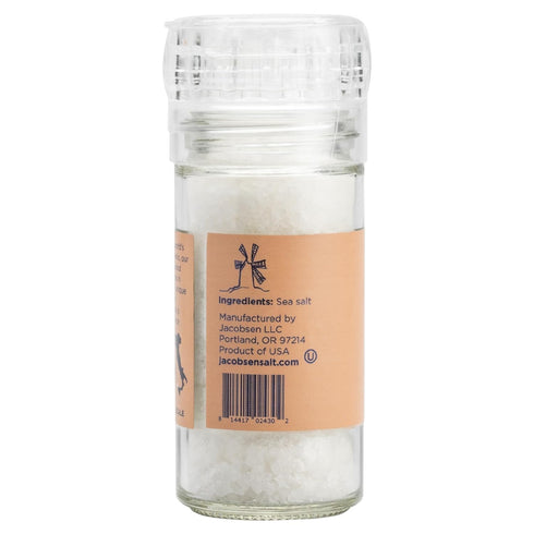 3 oz (Pack 1) Jacobsen Salt Co. Pure Coarse Sea Salt Grinder - Premium Italian Mediterranean Sea Salt to Season, Cook