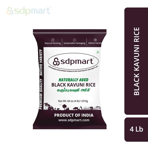 4 lb (64 oz) 100% SDPMart Naturally Aged Black Kavuni Rice | | Traditional Rice | Native Variety | Natural |