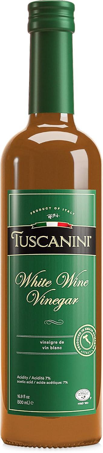 Tuscanini Italian White Wine Vinegar, 16.9oz | White Wine Vinegar for Salads