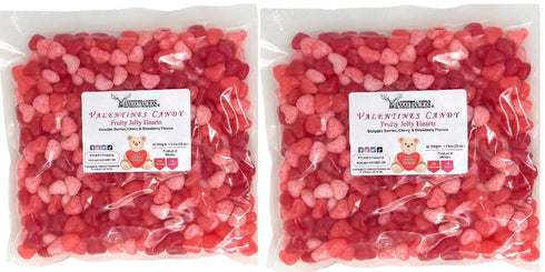 3 60 YANKEETRADERS Fruity Jelly Hearts, Flavors: Strawberry, Cherry, Red Fruit, Ounces