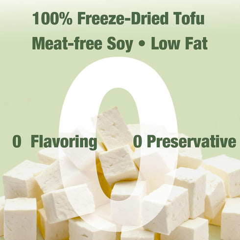 Egcina 3.17oz/90g Freeze Dried Tofu Cubes Light, Crispy Vegan Snack & Plant-Based Soy Bites, Delicious Tofu for Soups