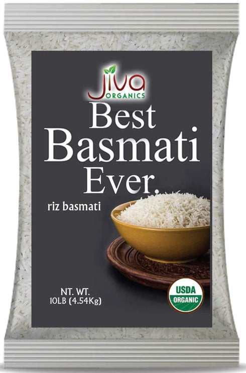 Organic Basmati Rice 10 LB Bag - Pure, Long, Premium Quality from