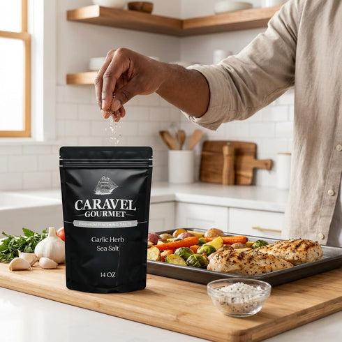 14 oz Garlic Medley Salt Seasoning for Cooking and Finishing Savory Garlic Salt Seasoning for Meats, Vegetables, Pasta