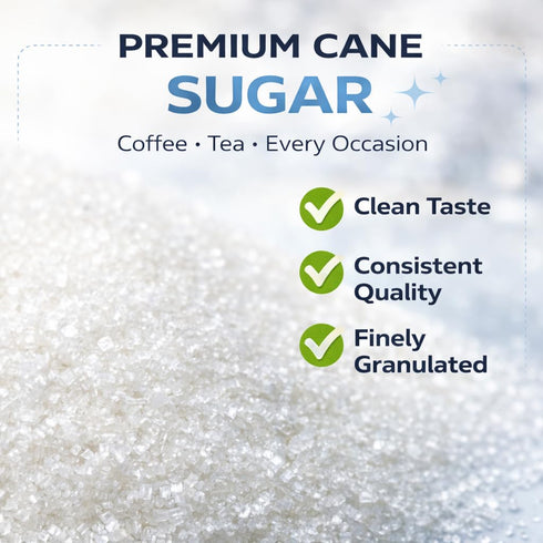 Generic Packets, 2000 Count Premium Cane Sugar Individually Wrapped, Bulk, for Coffee, Tea, Office, Restaurant