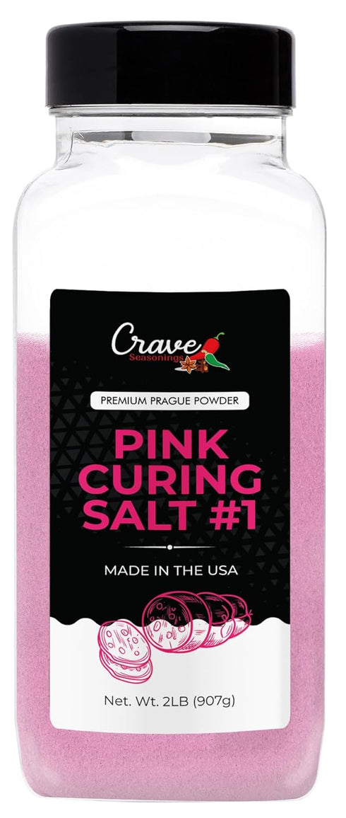 Crave Seasonings Crave Pink Curing Salt #1 2.0 LB JAR - Prague Powder, Instacure