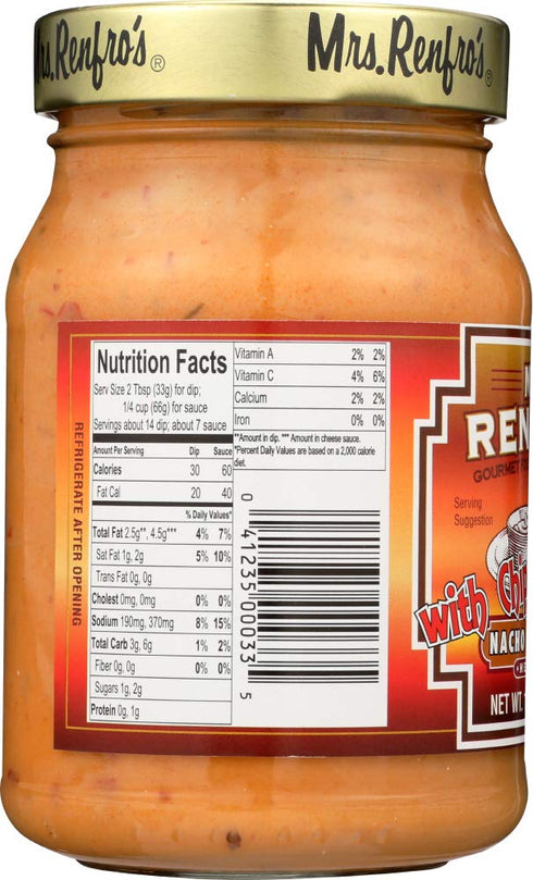 16 oz Mrs. Renfro's Nacho Cheese Sauce with Chipotle
