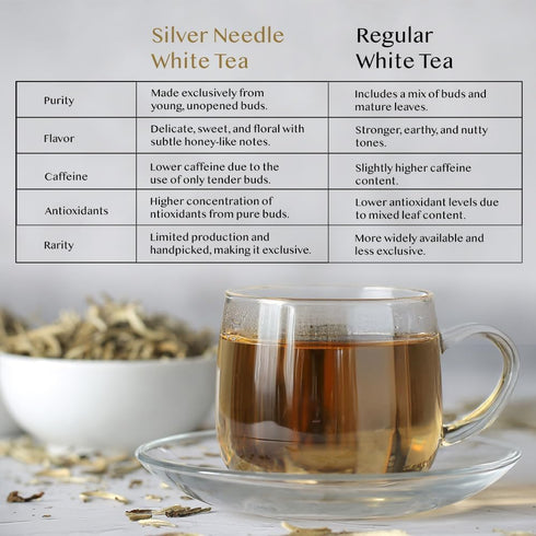 VAHDAM Silver Pine Needle White Tea Loose Leaf, 50g, Caffeine Free, Gluten Free