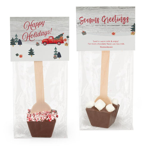 12 Pack Happy Holidays & Seasons Greetings Hot Chocolate Spoon Favors For
