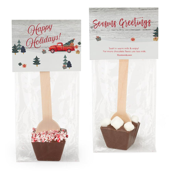 12 Pack Happy Holidays & Seasons Greetings Hot Chocolate Spoon Favors For