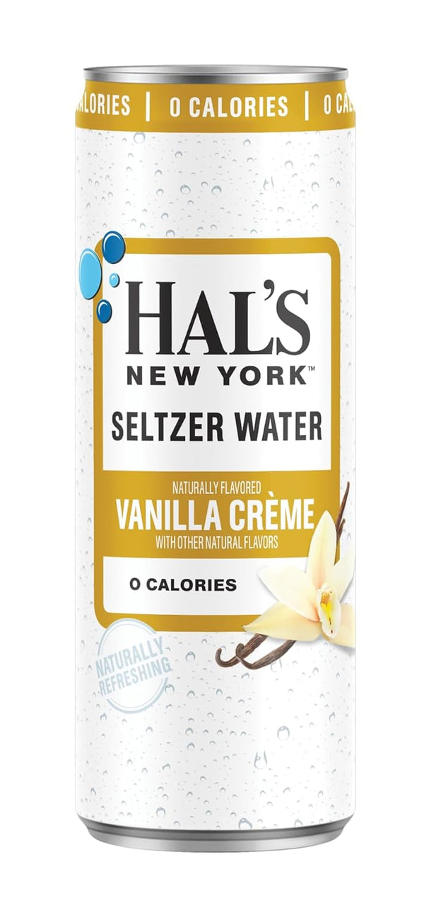 Oasis Snacks Hals New York Seltzer Water, Vanilla Creme Sparkling Water, 12 Fl Oz