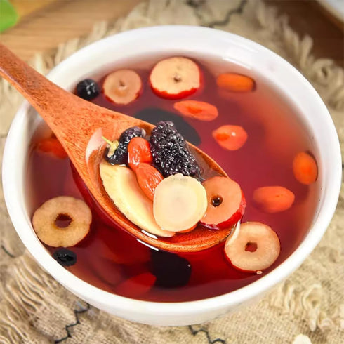 10 260g/Box (10 bags/1Box) Kidney Tea Formula Ginseng Six Treasure Tea, Precious Ingredients Formula, Ginseng Five