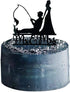 Fishing Wedding Cake Topper - Funny Bride and Groom Cake Decoration for Fishing Theme Wedding/Engagement