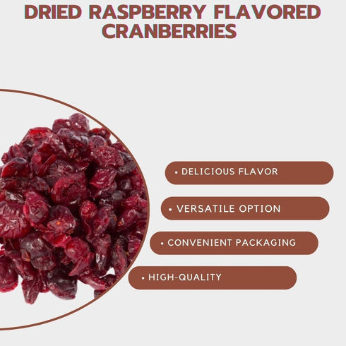 Packed 2LB Nuts To You Dried Raspberry flavored Cranberries | Sweetened with Raspberry Juice Gluten Free Non-GMO No