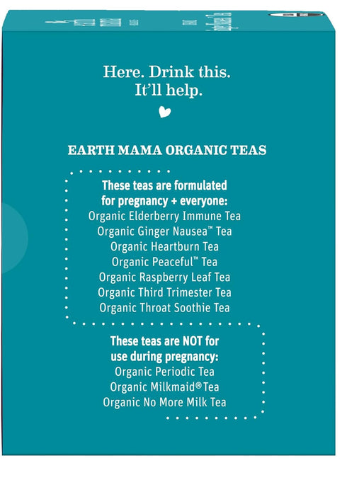 Earth Mama 16 (2-Pack) Organic Ginger Nausea Tea | Comforts Occasional Nausea + Morning Sickness, Teabags Per Box