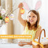 Qirvaten 50Packs Set,Blank Empty Easter Eggs & Decorative Gold Cord & Stickers White Plastic Egg,Fillable Empty DIY