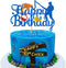 Glorymoment Birthday Fishing Cake Toppers, Glitter Blue Bobber Double Sided Cake Topper for Fisherman Party Supplies