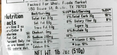 18 Whole Foods Market, Bread Pan Loaf Honey Wheat, Ounce