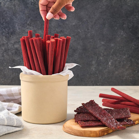 (80 7" 40oz Weavers Original Snack Sticks mild flavored beef and chicken snack sticks per bag)