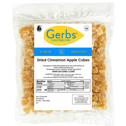 4 lbs. 14 Gerbs Dried Cinnamon Sugar Apple Cubes | Unsulfured, No Artificial Additives, Resealable Bag | Naturally