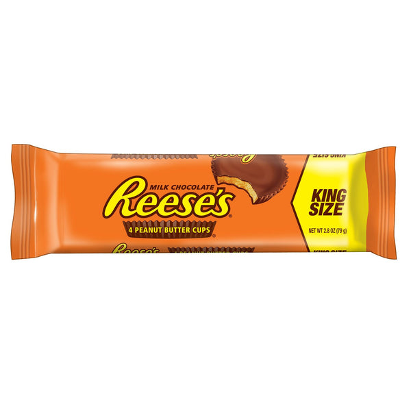 REESE'S Peanut Butter Cups, Chocolate Candy, King Size (Pack of 24)