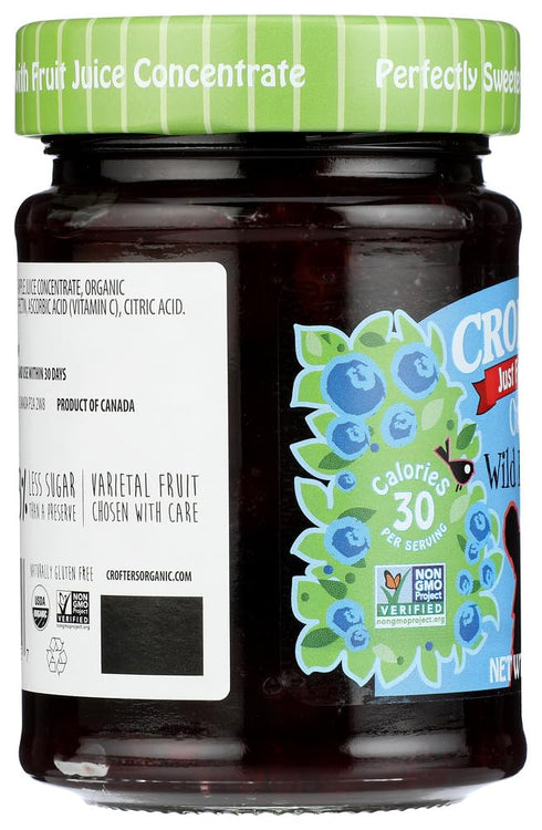 10 (Pack 6) Crofter's Organic Wild Blueberry Fruit Spread, Ounce