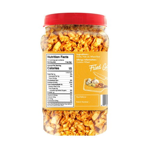 8 oz Jans Crispy Fried Garlic | Garnishing, Seasoning, Topping | Large