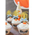 24pcs Pumpkin Cupcake Toppers - Fall Theme Cake Decoration for Baby Shower Party Supplies (Blue Bow)