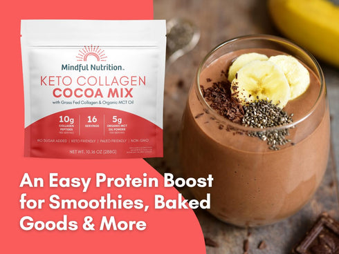 10.16 Mindful Nutrition Keto Protein Cocoa Mix with Collagen Peptides Powder & Organic MCT Oil Friendly Paleo Sugar