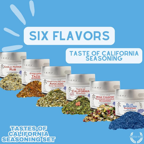 Set Pack Californian Seasonings Gourmet Gift | Tastes of California | Artisanal Spice Blends Six | Non GMO, All Natural