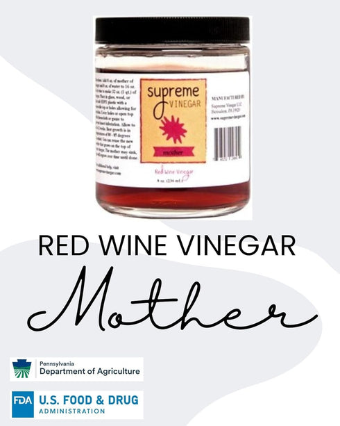K KAIZEN8 Kaizen8 8 Oz Supreme Red Wine Mother of Vinegar, Raw Liquid Form, Fl Glass Jar, for Making Homemade Vinegar