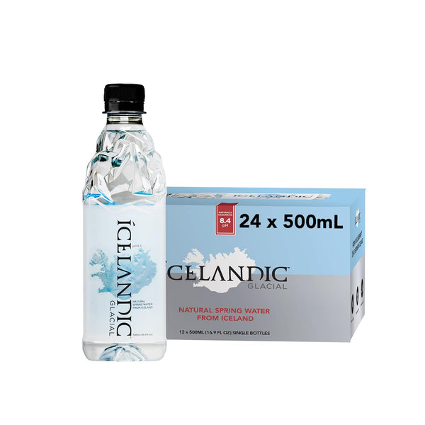 Icelandic Glacial Natural Spring Alkaline Water, 16.9 Fl Oz, Pack of 24