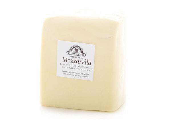 Whole Milk Mozzarella Cheese Low Moisture | 3 lb Loaf | Creamy,