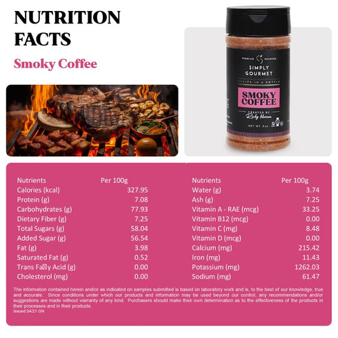 Smoky Coffee Spice: Premium Blend Spice for Gourmet Cooking, Versatile Culinary Season