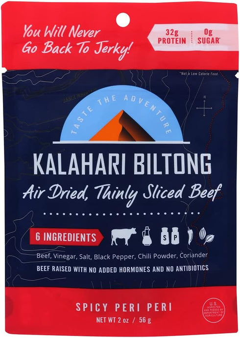 Kalahari Biltong Spicy Peri Peri Air-Dried Sliced Beef - Case of 8-2
