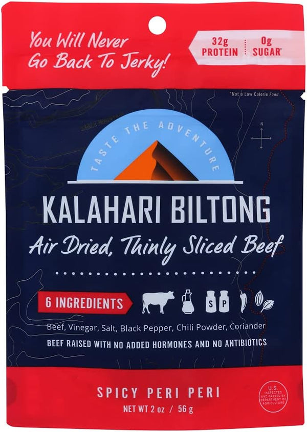 Kalahari Biltong Spicy Peri Peri Air-Dried Sliced Beef - Case of 8-2