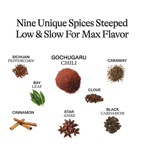 Algae Cooking Club Gochugaru Chili Oil Mild Heat & Smoky Depth with Star Anise, Caraway & Sichuan Pepper Infused