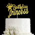Happy Birthday Cake Topper for Princess Birthday Party Decorations, Double-faced Gold Glitter
