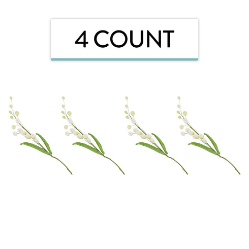 4 Count Global Sugar Art Lily of the Valley Sugar Cake Flowers Spray White, by Chef Alan Tetreault