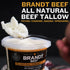 100% 16 oz (1 lb) Brandt Beef Tallow Pure Beef Tallow for Cooking | Tub Beef Tallow for Deep Frying | High Smoke Point
