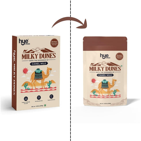 300gms 10.58 Oz HYE FOODS Milky Dunes | Camel Milk Powder | Pasture Grazed | Bourbon Chocolate | |