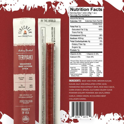 FireCreek Snacks 20 Pack (1 oz), 7g 110 (20, Beef Sticks by , Hickory Smoked Meat Sticks (Jerky Sticks), Protein