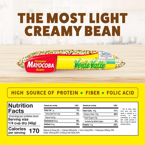 2lb (4 Pack), 8 Verde Valle Dried Mayocoba Beans Bulk Dry Peruvian Beans in Bag, Creamy, Buttery Texture, Frijoles
