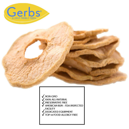 2 LBS. 14 Gerbs Dried New England Apple Slices - No Sugar Added, Unsulfured & Preservative Free - Top Allergy Free