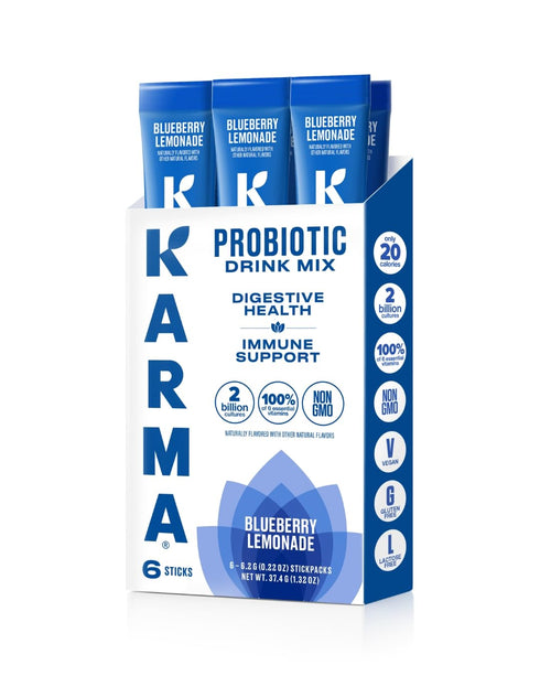 Karma Probiotic Hydration Packet - 6 Pack, Blueberry Lemonade Powder Drink Mix