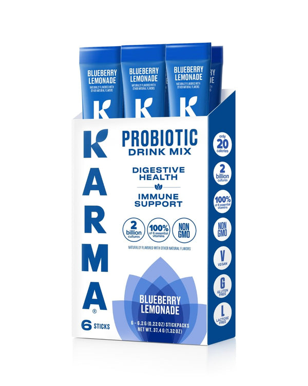 Karma Probiotic Hydration Packet - 6 Pack, Blueberry Lemonade Powder Drink Mix