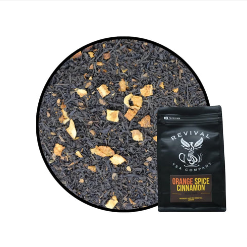 Revival Tea Company Orange Spice Cinnamon Tea, Black Tea Blend with Orange Peel and Cinnamon, 24 Tea Bags
