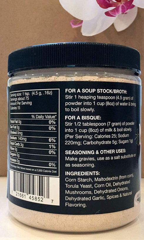 Vogue Cuisine Mushroom Soup & Seasoning Base, Low Sodium & Gluten Free, 12 oz