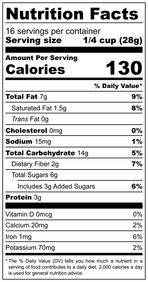 (1 LB) True California Original Granola Gluten Free, Non-GMO, Clean-Label Ingredients Plant-Based, Vegan - Made