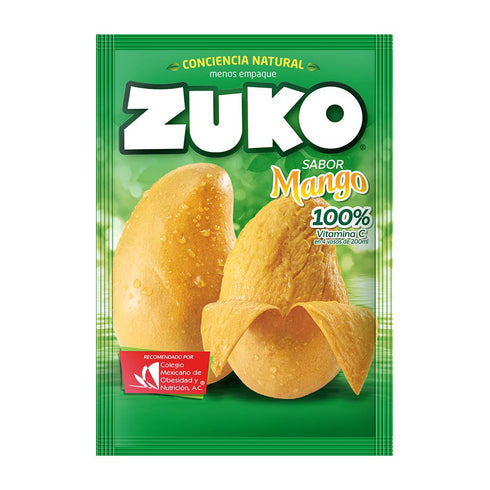 3 x zuko mango no sugar needed drink mix packs 15g each