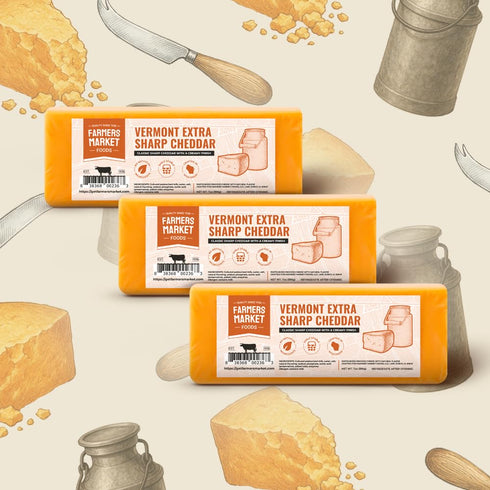 Sets, 3-Pack, Farmers Market, Gluten Free, Keto, Paleo, Low Sodium, Zero Sugar, Wisconsin Cheese Gift Extra Sharp